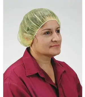 CONDOR 3EZD6 Bouffant Cap,Yellow,Universal,PK100