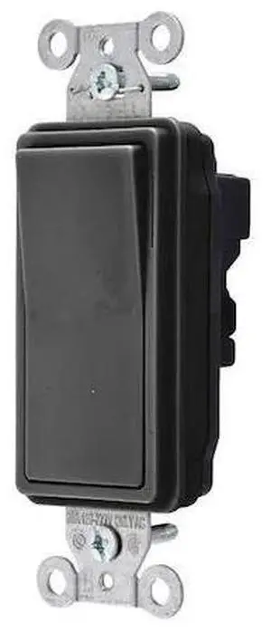 HUBBELL WIRING DEVICE-KELLEMS SNAP2121BK Wall Switch,1-Pole,Wiring