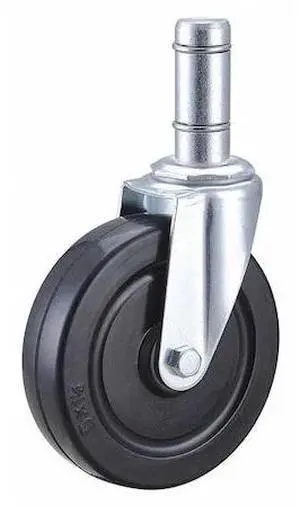 ZORO SELECT 02RR05041S017GN Swivel Stem Caster,Rubber,5 in.,200 lb.