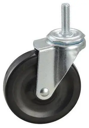 ZORO SELECT 32J986 Swivel Stem Caster,Rubber,4 in.,115 lb.