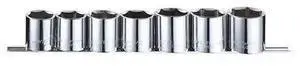 WESTWARD 53PN58 1/2" Drive Socket Set, SAE, 7pcs