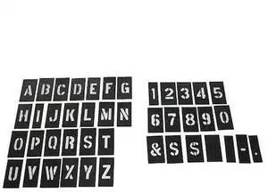 ZORO SELECT 20Y523 STENCIL NUMB&LTR KIT 1In PLASTIC 138PCS