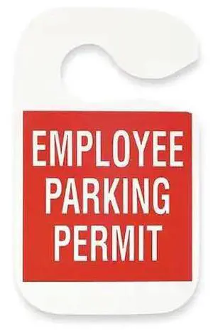 ZORO SELECT 2XKE7 Employee Parking Permit,Red,PK5