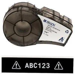BRADY M21-750-595-BK Label Tape Cartridge,Permanent Printer