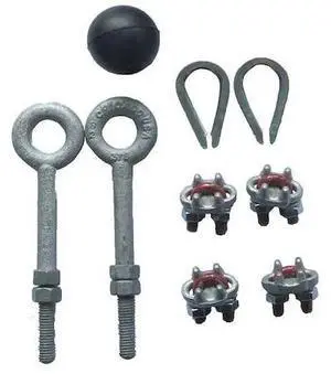 DAYTON 33N273 Festoon Hardware Kit,1/4 In Wire Rope
