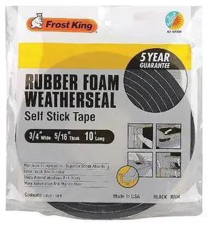 FROST KING R534H Spnge Rubber Foam Tape, 3/4Inx10 ft, 8 mil, Insert Color: Black