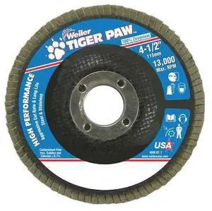 WEILER 98828 Abrasive Flap Disc, Medium, 4-1/2 in.
