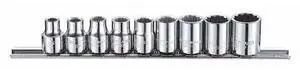WESTWARD 53PN41 3/8" Drive Socket Set, SAE, 9pcs