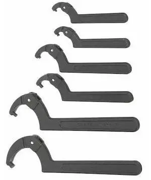 WILLIAMS WS-476 Williams Spanner Wrench Set,Adj. Pin,6 Pieces