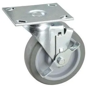 ZORO SELECT 33H717 Swivel NSF-Listed Plate Cstr w/Brke,NSF-Listed Plate Type B