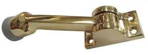 ZORO SELECT 33J792 Lever Door Holder,Pol Brass,Solid Brass