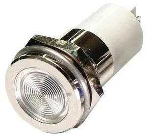 ZORO SELECT 24M167 Flat Indicator Light,White,12VDC
