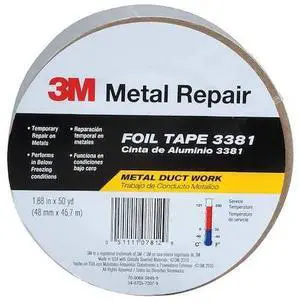 3M 3381 Foil Tape,1-7/8 in. x 50 yd.,Silver