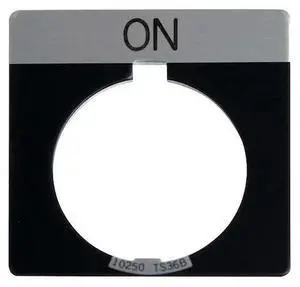 EATON 10250TS25 Cutler-Hammer Legend Plate,Square,On,Black