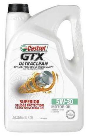 CASTROL 03096 Motor Oil, Synthetic Blend, 5 Qt Bottle, 5W-30, Ultraclean