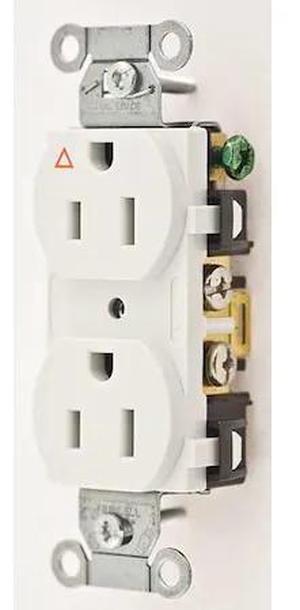 HUBBELL IG15CRWHI 15A Duplex Receptacle 125VAC 5-15R WH