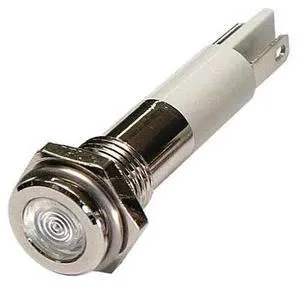 ZORO SELECT 24M064 Flat Indicator Light,White,12VDC