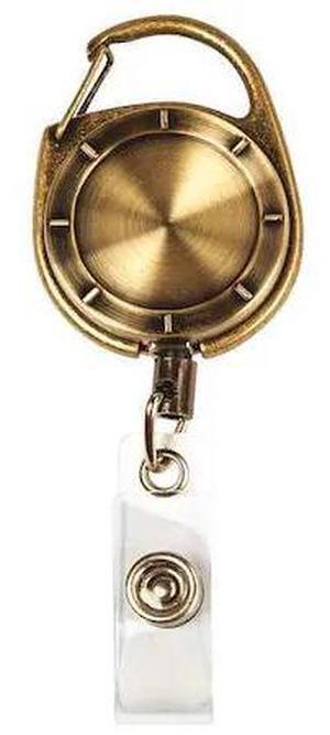 MYID 038945 ID Card Retractor,Reel,23 in. L,Brass