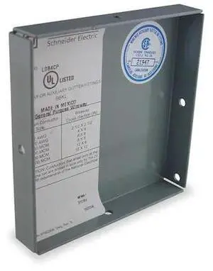 SQUARE D LDB4CP Wireway Closure Plate, 1 Type, NEMA 1 Rating, Steel, ANSI 61