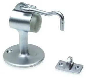 ZORO SELECT 5U616 Hook-Style Door Holder,2-7/32In,Stn Chrm