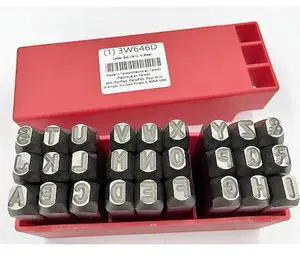 ZORO SELECT 3W646 Letter Set,1/4 In. H,Steel