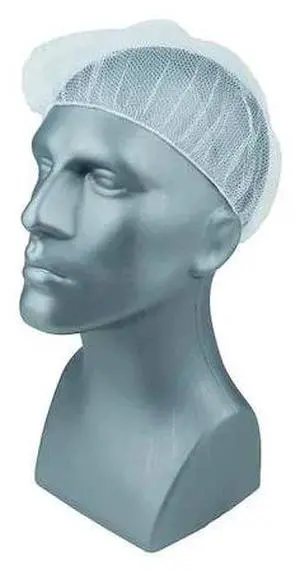 CONDOR 29JW44 Hairnet, Polyester, 18 in Dia., White, S, 100 PK