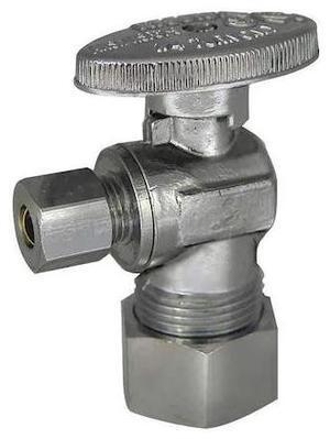 KISSLER & CO 88-9375 Angle Stop Valve, Brass, Compression, 1/4in