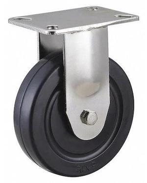 ZORO SELECT 33H921 Rigid NSF-Listed Plate Caster,Rubber,5 in., 240 lb.