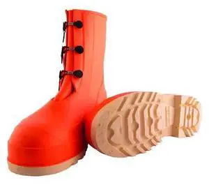 TINGLEY 82330 Men's HazProof Mid Rubber Boots, Steel Toe, 11" Height, Orange, 12