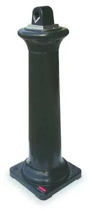 RUBBERMAID COMMERCIAL FG9W3000BLA Cigarette Receptacle,1 gal.,Black