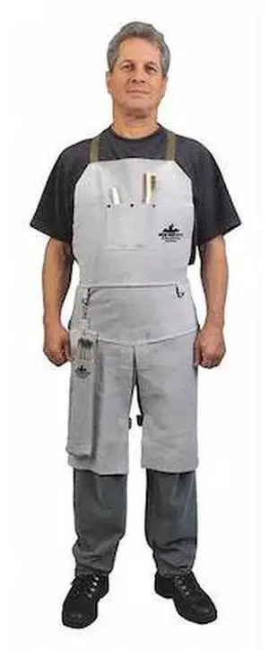 MCR SAFETY 38236MW Leather Welding Bib Apron Split Leg 24X