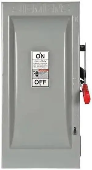 SIEMENS HF363 Fusible Safety Switch, Heavy Duty, 600V AC, 3PST, 100 A, NEMA 1