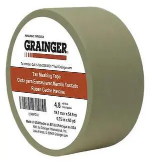 ZORO SELECT TC106-0.75" X 60YD Masking Tape, 3/4 in W x 60 yd L, 4.8 mil Thick,