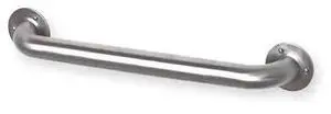 ZORO SELECT 3P920 Straight Grab Bar, 18" L, Stainless Steel, Unfinished