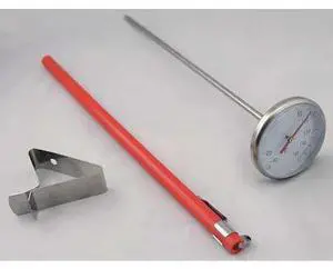 ZORO SELECT 23NU25 8" Stem Analog Dial Pocket Thermometer, -40 Degrees to 160