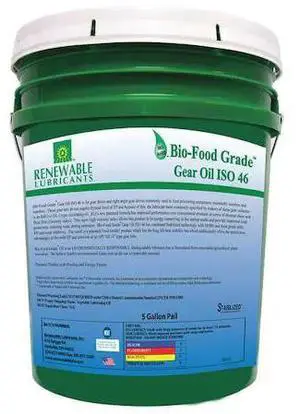 RENEWABLE LUBRICANTS 87214 5 gal Gear Oil Pail 46 ISO Viscosity, Not Specified