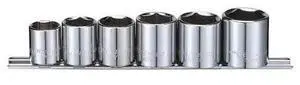 WESTWARD 53PN38 3/8" Drive Socket Set, SAE, 6pcs