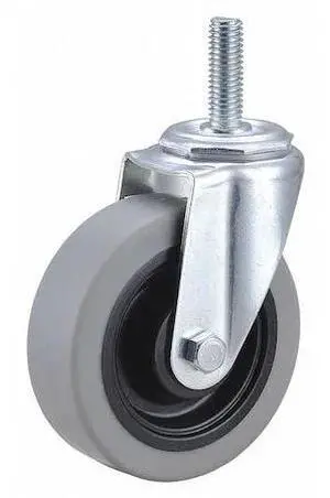 ZORO SELECT 32J891 Swivel Stem Caster,TPR,4 in.,300 lb.