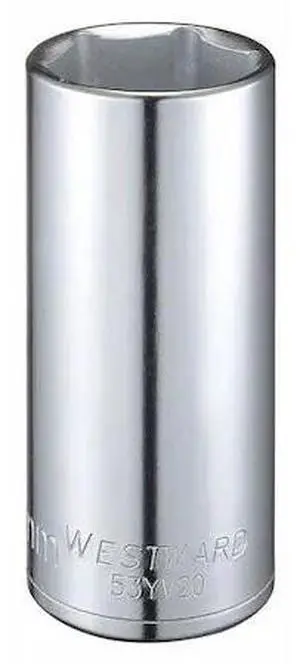 WESTWARD 53YV20 1/2" Drive, Metric Socket, 29mm Socket Sz, 6 Pts
