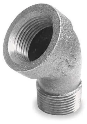 ZORO SELECT 1XKU9 1" FNPT x MNPT Galvanized 45 Degree Street Elbow