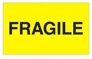 TAPE LOGIC DL2422 Tape Logic® Labels, "Fragile", Fluorescent Yellow, 3" x 5",