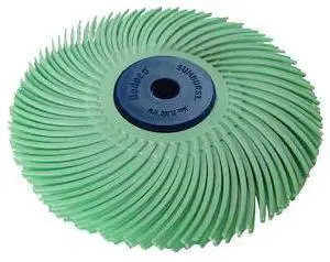 DEDECO 1336 Sunburst Radial Bristle Discs 3 in Curved Tc 3-Ply Lt Green 1