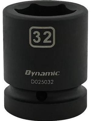 DYNAMIC D025032 1" Drive Standard Socket, Black Phosphate, Tools 32MM X 1"