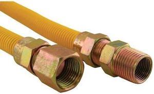 JONES STEPHENS G71109 5/8" Gas Connector, Coated with Fitting, 1/2" FIP x 1/2"