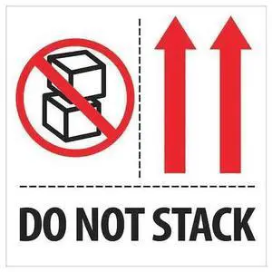 TAPE LOGIC IPM324 Tape Logic® Labels, "Do Not Stack", 4" x 4", Red/White/Black,