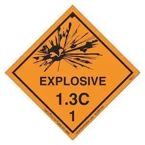 LABELMASTER SLEXP13C Explosive 1.3 C Label,Vinyl,PK500