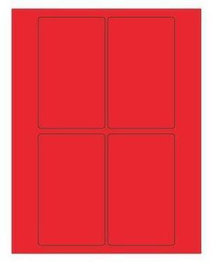 TAPE LOGIC LL175RD Tape Logic Rectangle Laser Labels, 3" x 5", Fluorescent Red,