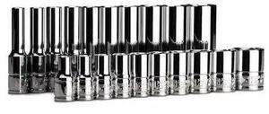 CAPRI TOOLS CP12110-20SSD 1/4 in. Drive Master Chrome Sockets Set, 6-Point,