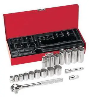 KLEIN TOOLS 65508 3/8" Drive Socket Wrench Set, SAE, 20 pcs
