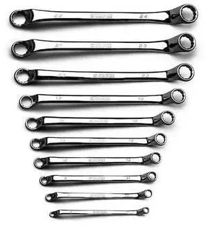 CAPRI TOOLS CP11950-10MPK 75-Degree Deep Offset Double Box End Wrench Set,